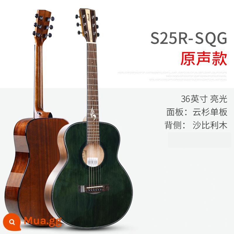 Soái hạm chính thức Brook Bruco guitar S25 nam và nữ 36/41 inch dân gian mới bắt đầu bề mặt veneer - [Mẫu nâng cấp 2023] Màu mực góc tròn 36 inch