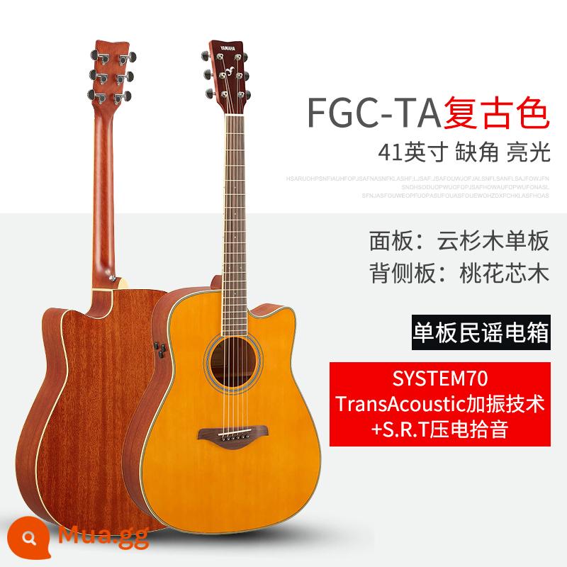 Đàn Guitar Yamaha Yamaha FG830/FSX850 Chính Hãng Hộp Điện Đơn Ban Dân Gian Fingerstyle Mới Bắt Đầu Đàn Guitar - FGC-TA màu retro 41 inch (mẫu hộp điện rung)