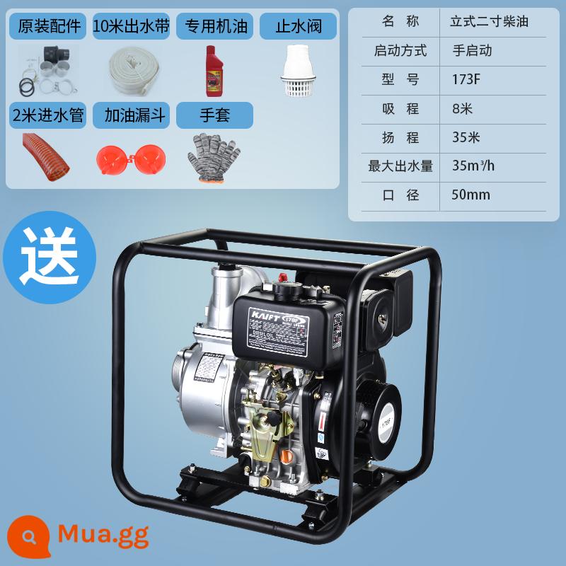 Bơm xăng Dading cao -Thu điện Nông nghiệp Thủy lợi Diesel Bơm cao -Power tự tạo 2 -inch 3 Giao thông tăng cao tăng lên - Gói diesel dọc 2 inch