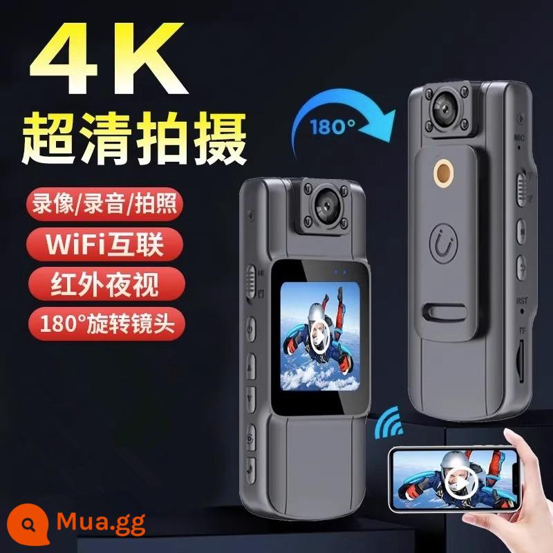 4K Độ Nét Cao Tầm Nhìn Ban Đêm Video Ngực Camera Thể Thao Ngoài Trời Đi Xe Đạp Máy Ảnh Kỹ Thuật Số Lái Xe Đầu Ghi Chụp Ảnh Không Dây - Tầm nhìn ban đêm siêu rõ Phiên bản 4K-WIFI [xem thời gian thực trên điện thoại di động] không cần thẻ nhớ