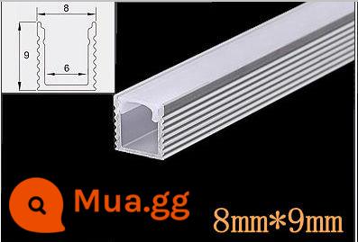 Đèn tủ quần áo led tùy chỉnh, đèn tủ tổng thể, đèn tủ rượu, đèn tủ giày, đèn trưng bày, cảm ứng quét tay cảm ứng cơ thể người thông minh - Kênh nhôm vuông không viền 8*9 mm bạc/đen