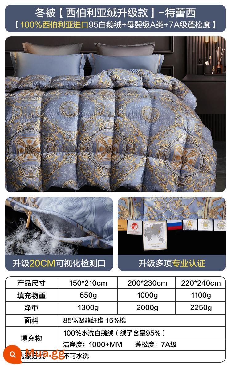 Boyang 100 số Pima cotton 95 chăn lông ngỗng trắng nhập khẩu Ba Lan chăn bông nguyên chất đôi chăn lông ngỗng mùa thu và mùa đông - Chăn bông mùa đông [Mẫu nâng cấp nhung Siberia] [100% lông ngỗng trắng 95 nhập khẩu từ Siberia + loại A dành cho bà mẹ và trẻ sơ sinh + sức mạnh lấp đầy loại 7A] Tracy