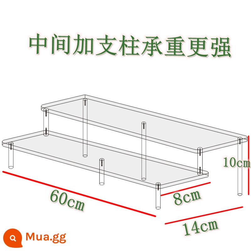 Acrylic Trong Suốt Nhiều Lớp Thang Kệ Mô Hình Anime Mô Hình Xe Ô Tô Mù Hộp Lưu Trữ Nước Hoa Đỡ Tùy Chỉnh - Hai lớp dài 60 cm