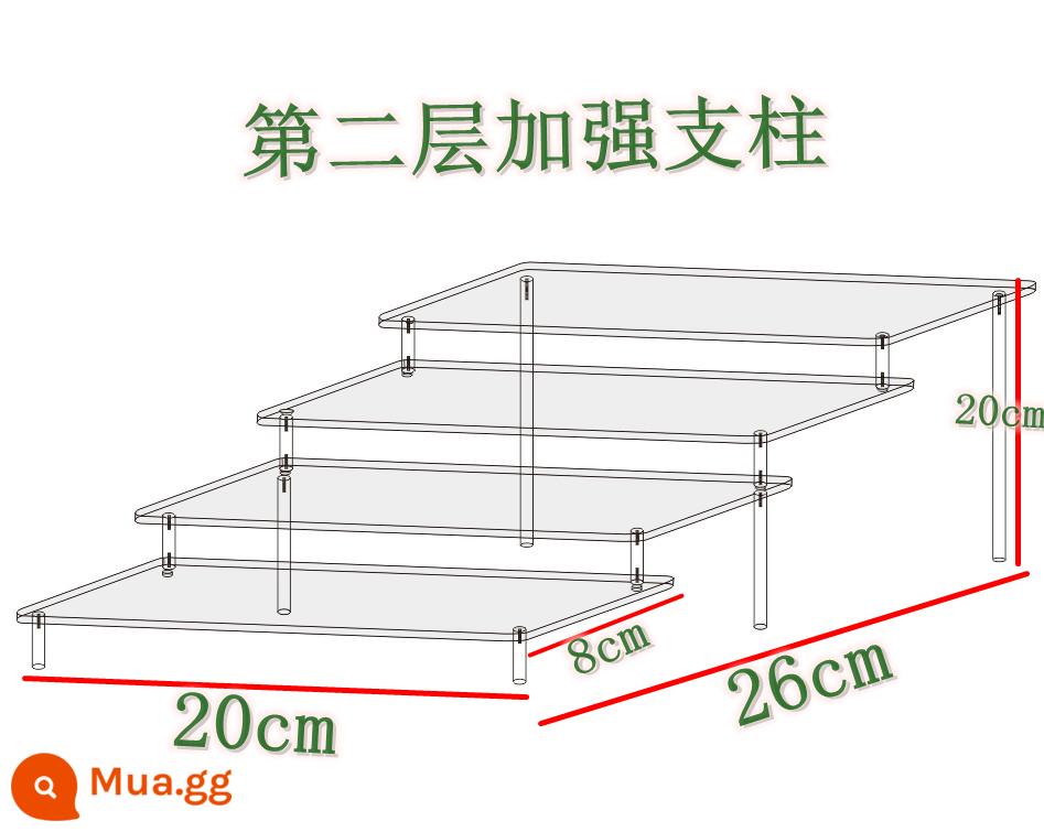 Acrylic Trong Suốt Nhiều Lớp Thang Kệ Mô Hình Anime Mô Hình Xe Ô Tô Mù Hộp Lưu Trữ Nước Hoa Đỡ Tùy Chỉnh - Bốn lớp dài 20 cm