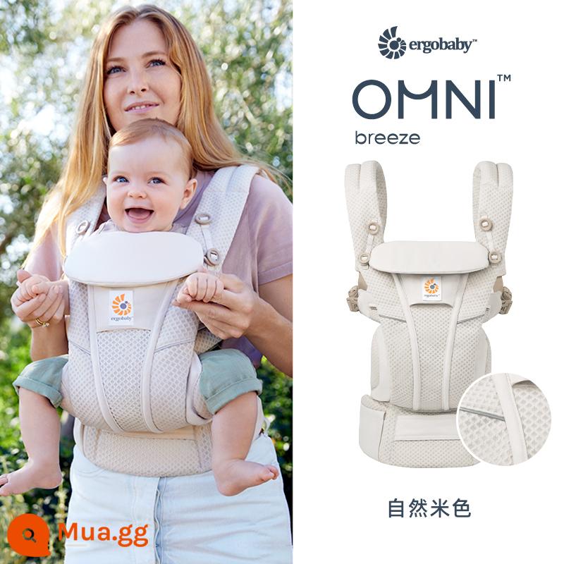 [Tự vận hành] Túi đựng đồ cho bé hai con chó ergobaby gió ergobaby của Mỹ omni thoáng khí kiểu ôm trước sơ sinh - [Phong cách nóng bỏng] làn gió siêu thoáng khí-màu be tự nhiên