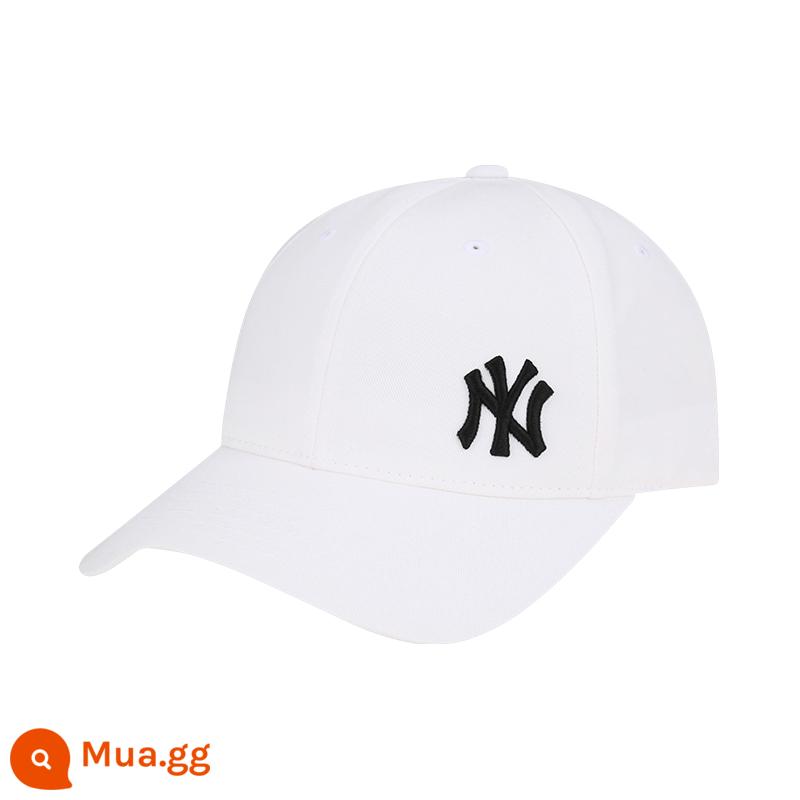 [Tự vận hành] Mũ bóng chày nam nữ MLB Hàn Quốc bên NY tiêu chuẩn cặp đôi che nắng mũ bóng chày mũ mềm - Trắng