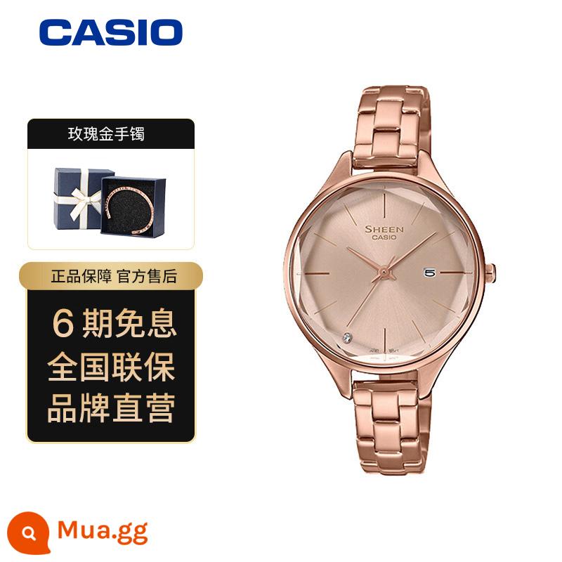 [Tự vận hành] Đồng hồ CASIO Đồng hồ thạch anh SHEEN dòng máy nữ SHE-4528 - SHE-4062PG-4AUPR