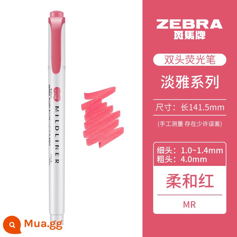 [Tự vận hành] Bút dạ quang mềm hai đầu dòng Mildliner dòng Zebra (ZEBRA) bút đánh dấu dòng đơn sắc bút đánh dấu học sinh WKT7 - Màu đỏ mềm/MR