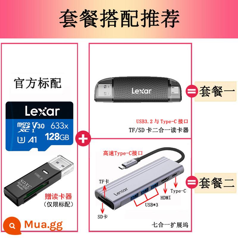 [Tự vận hành] Thẻ Lexar TF Thẻ tốc độ cao 32G/64G/128G ghi âm điện thoại di động thẻ nhớ lưu trữ giám sát - 128G [chỉ có tiêu chuẩn với đầu đọc thẻ USB2.0]