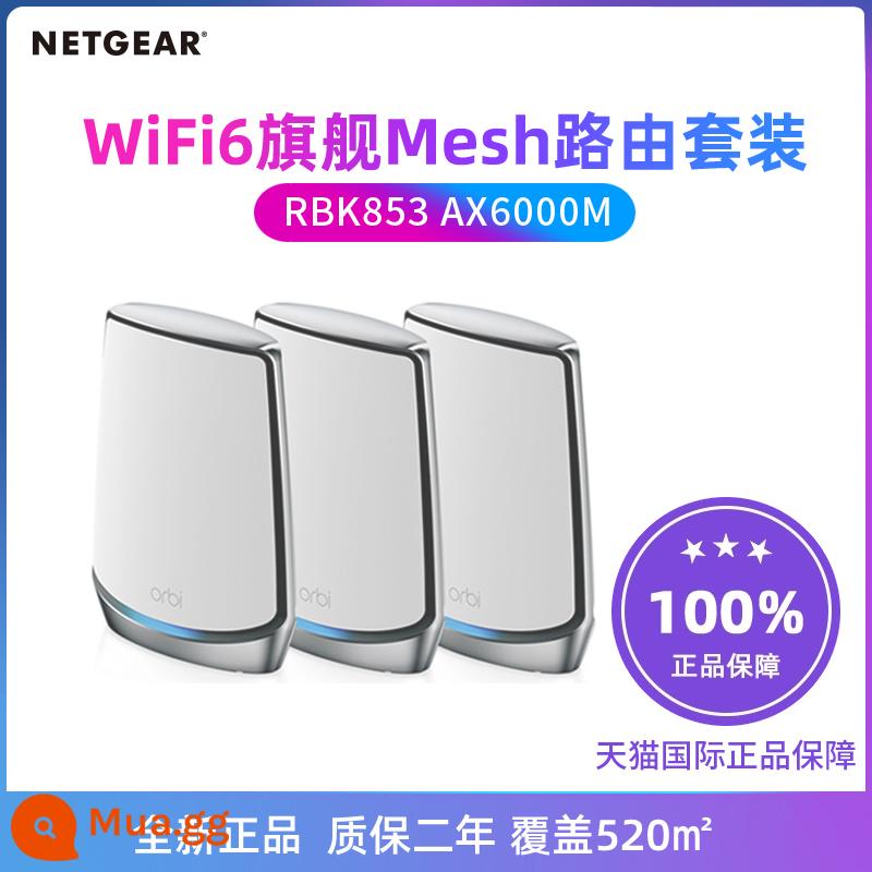 [Tự vận hành] NETGEAR netgear Orbi RBS850 AX6000M ba băng tần Bộ định tuyến WiFi6 Gigabit phân tán Số lượng Daping của vùng phủ sóng mạng gia đình RBK852/853 - RBK853 màu trắng [1 máy chủ + 2 bản sao]