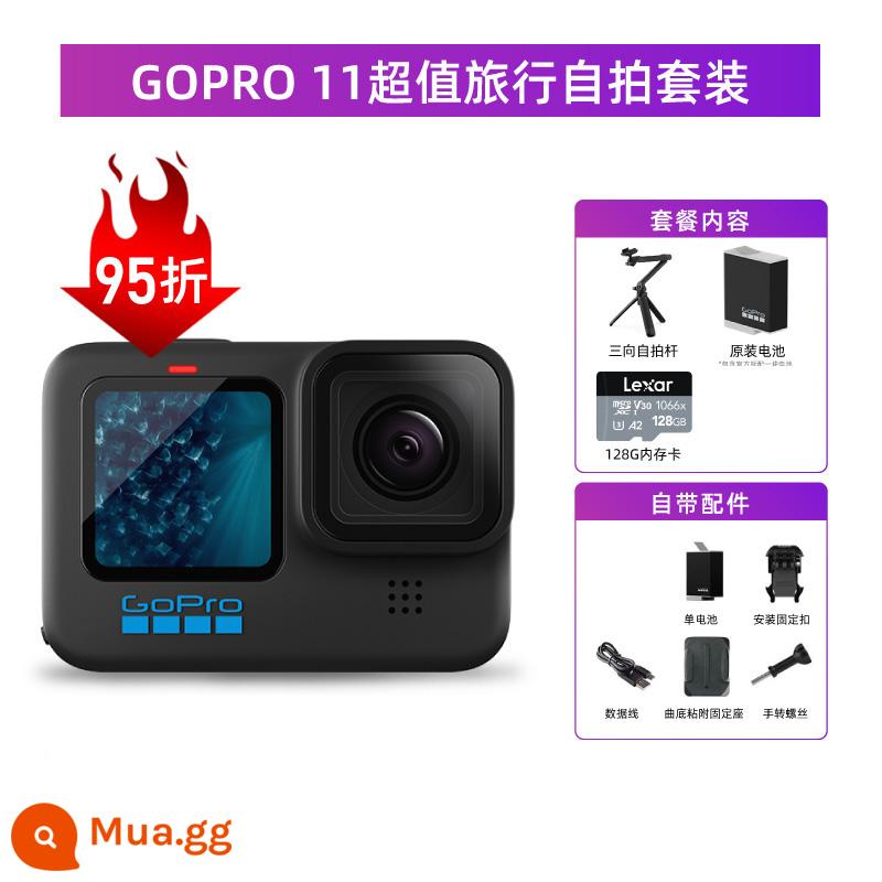 [Tự vận hành] Camera thể thao gopro11 Đầu máy chống rung chống nước 5,3K cưỡi máy ảnh Vlog trượt tuyết - Ra mắt sản phẩm mới: Bộ selfie du lịch đáng tiền GOPRO 11