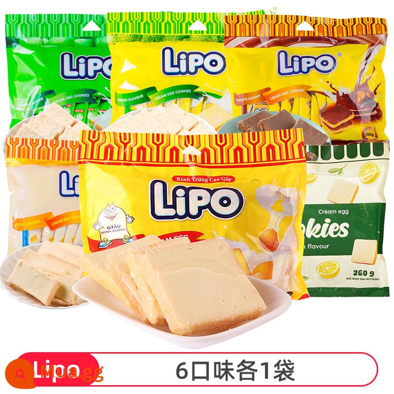 [Tự vận hành] Bánh quy sữa nhập khẩu lipo rusk Việt Nam ăn sáng đồ ăn nhẹ thông thường màu đỏ - [Khuyến nghị] 1 túi mỗi loại 6 hương vị