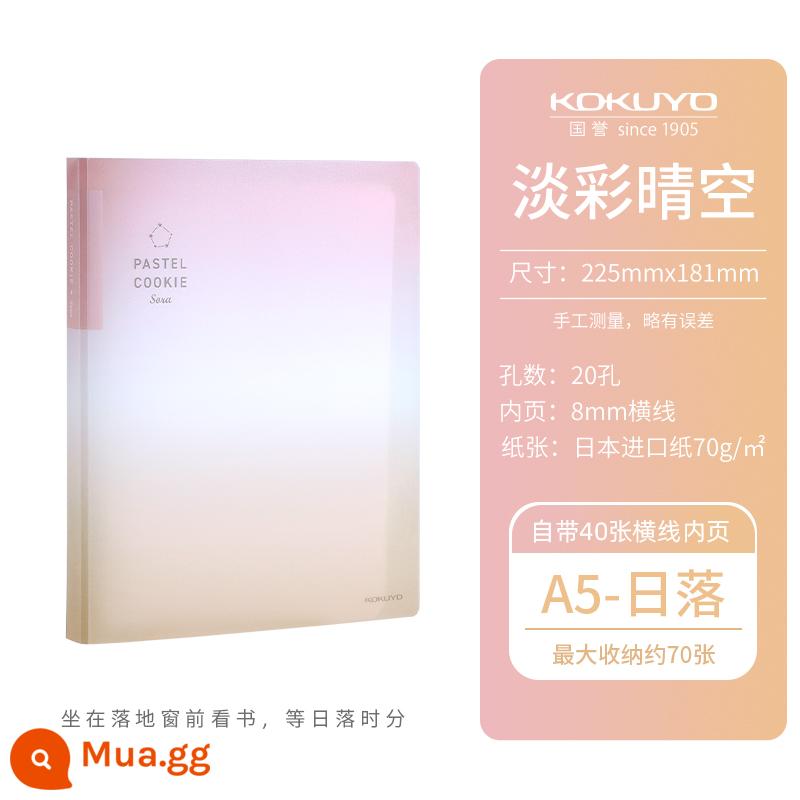 [Tự vận hành] Danh tiếng quốc gia kokuyo của Nhật Bản một mét sách nguyên chất mới một mét sách rời Khuôn viên nhỏ gọn tám lỗ có thể thay thế lõi có thể tháo rời Sách A5 sổ tay B5 đơn giản và không tiện dụng - [Sách Màu Sắc Trong Suốt Bầu Trời Lỏng Lẻo] Hoàng Hôn A5 + Thay Thế Miễn Phí 40 Trang + Nhãn Đánh Dấu