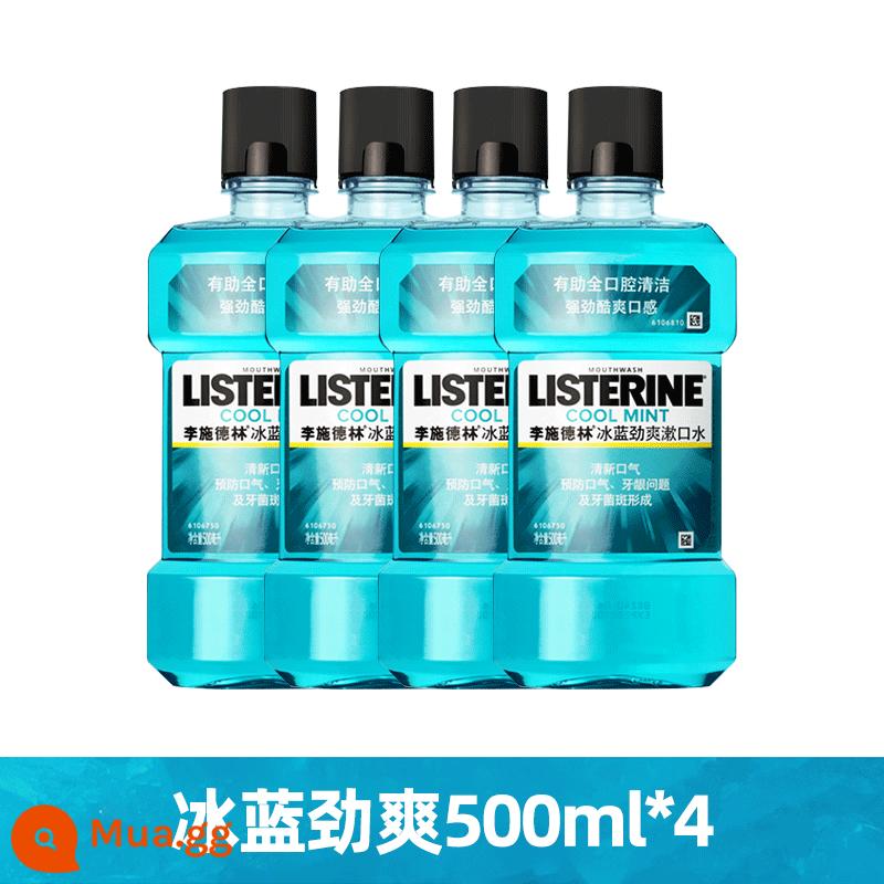 [Tự vận hành] Nước Súc Miệng Khử Mùi Diệt Khuẩn Listerine Hương Thơm Dài Lâu Xách Tay Cho Nam 500ml*4 - Nước súc miệng sảng khoái Ice Blue 500ml gói đôi*2