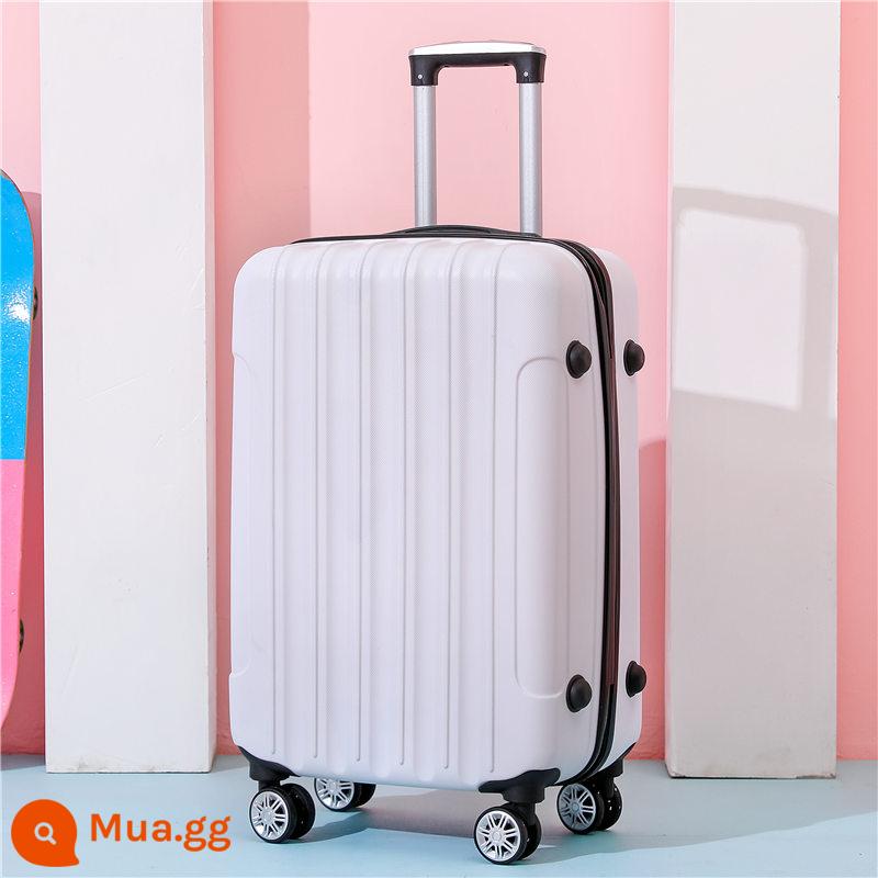 Xe Đẩy 24 Mật Khẩu Du Lịch Bao Da Đa Năng Bánh Xe 20 Inch Sinh Viên Nhỏ Nam Lưới Thủy Triều Đỏ Vali Thời Trang Nữ - Sọc thời trang trắng băng