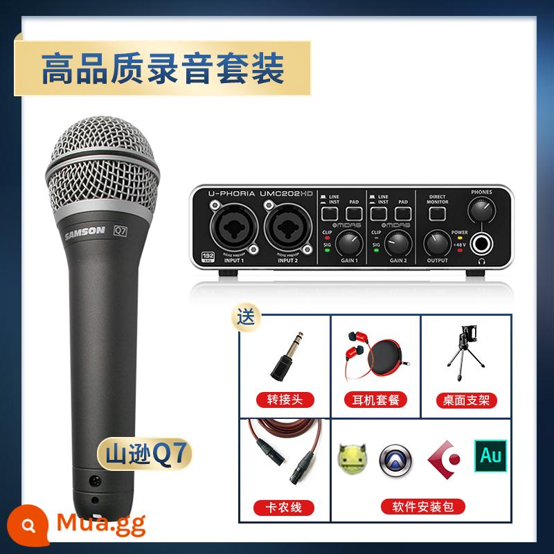 Người Mỹ SAMSON Shanson Q7 micrô vòng tròn di chuyển micrô Behringer um2 đặt Q8X ghi âm bài hát trực tiếp K - Gói ghi âm chất lượng cao Q7+UMC202HD