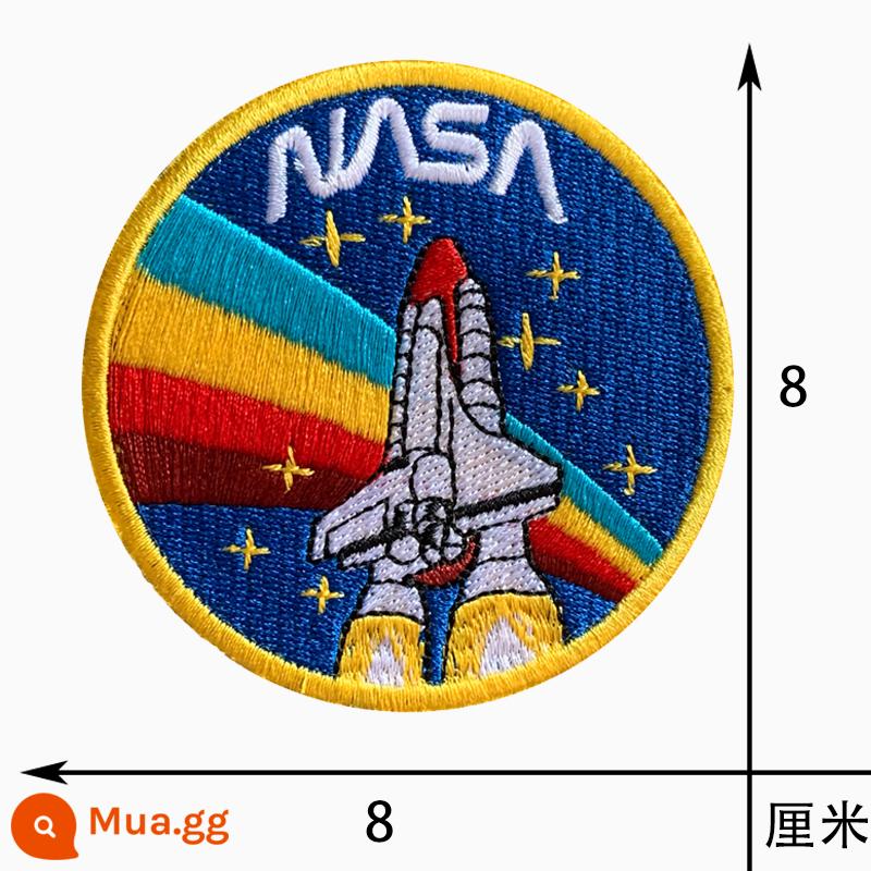 NASA Thêu Khóa Dán Băng Quân Đội Quạt Cấp Vai Quần Áo Ba Lô Huy Hiệu Cơ Quan Vũ Trụ Hoa Kỳ Nút Miếng Dán Chuyến Bay Vũ Trụ - Hàng không vũ trụ cầu vồng