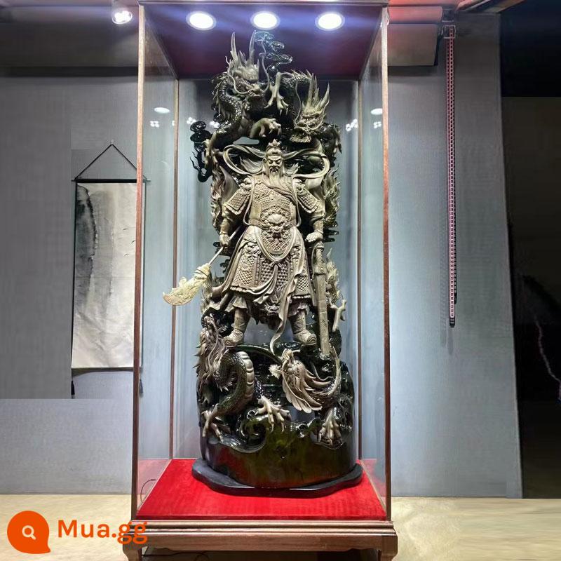 Đồ trang trí chạm khắc gốc Taihang Thuja, Quan Công, Thần tài, chạm khắc gỗ phòng khách, sảnh vào, Quan Vũ, di dời và khai trương công ty, đồ trang trí thủ công - Quan Công Tứ Long