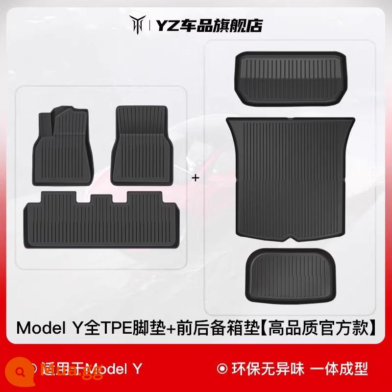 YZ phù hợp với thảm lót sàn đặc biệt Tesla Model3Y Modely bao quanh hoàn toàn thảm lót sàn TPE phụ kiện sửa đổi xe hơi Ya - Bộ thảm lót sàn mọi thời tiết Model Y + bộ thảm lót cốp [mẫu nâng cấp chính thức chất lượng cao TPE]