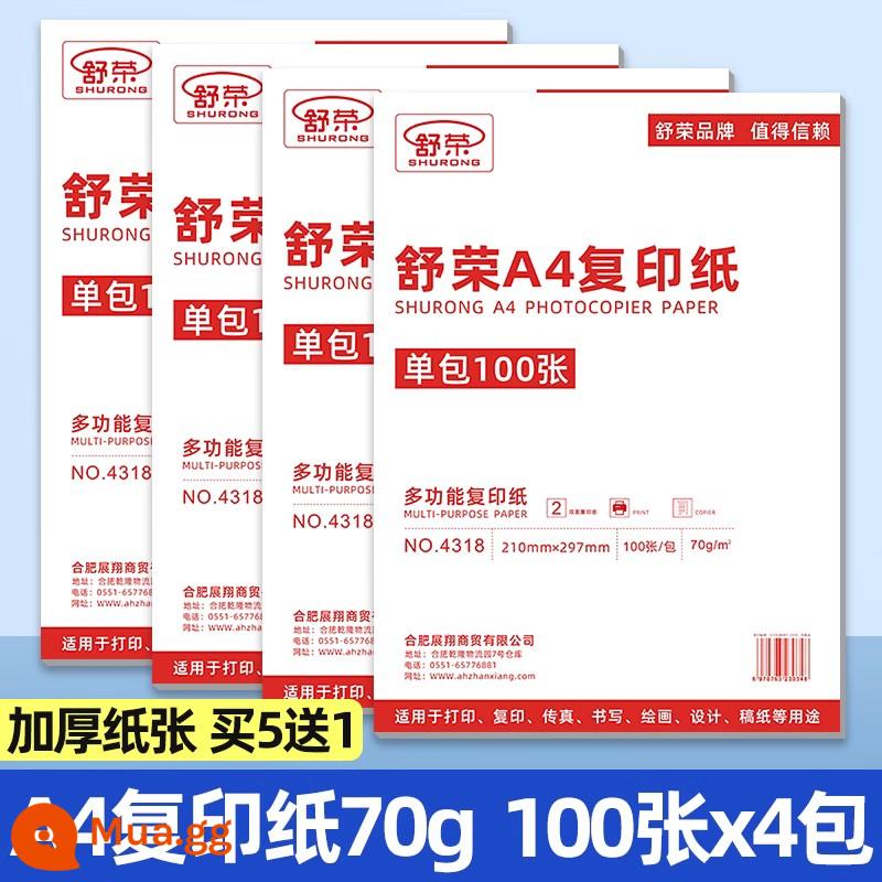 Miễn phí vận chuyển giấy A4 giấy in và photocopy 70g/80g túi đeo vai 500 tờ một gói giấy trắng a4 giá cả phải chăng giấy nháp học sinh sử dụng hộp đầy đủ 5 gói một hộp bốn tờ văn phòng phẩm Giấy A4 sỉ Shu Rong - [Khuyến nghị bán chạy] A4 bốn gói-70g/400 tờ