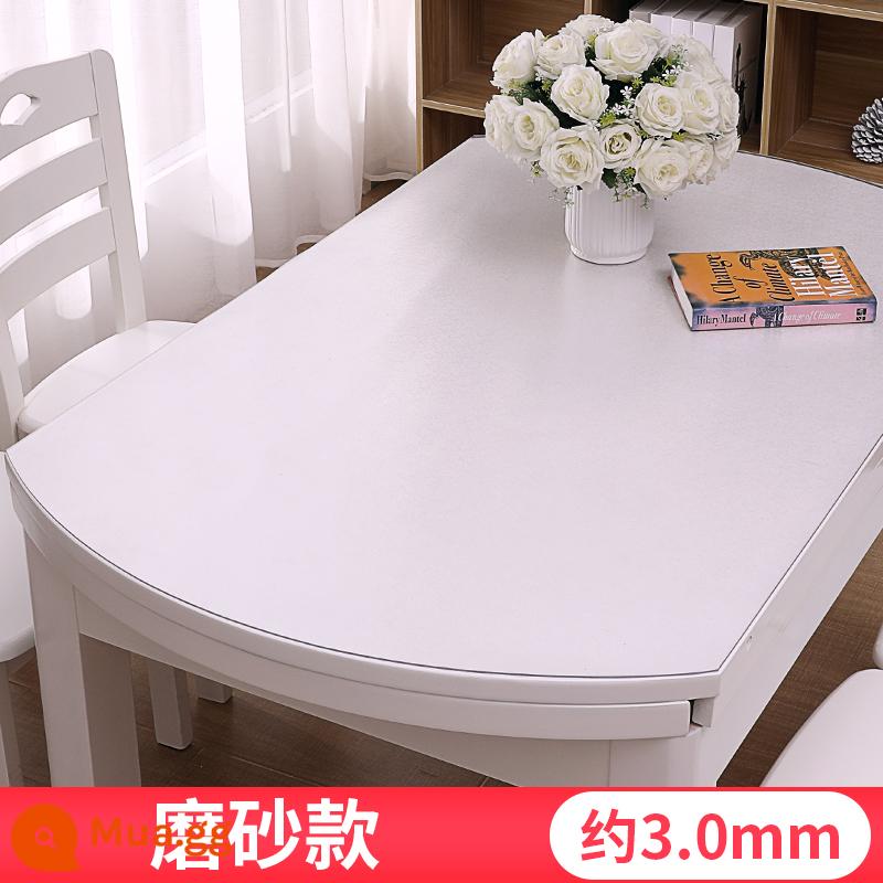 Thủy tinh mềm hình bầu dục PVC Tablecloth Waterproof Anti -hot Anti -hot -Free trong suốt Bàn đệm nhựa Bàn ăn nhựa Pad - Frosted 3.0