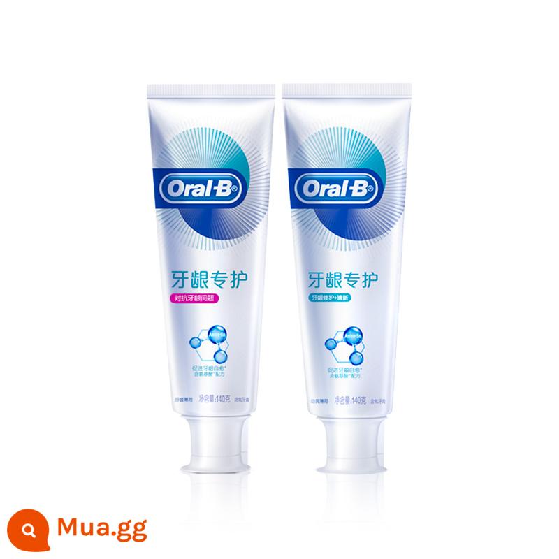 Kem đánh răng axit amin oralB oral B chính thức sửa chữa nướu đỏ và sưng hơi thở thơm mát cho nam và nữ có chứa florua - Anti-Gum + Gum Repair [140g, hai gói]