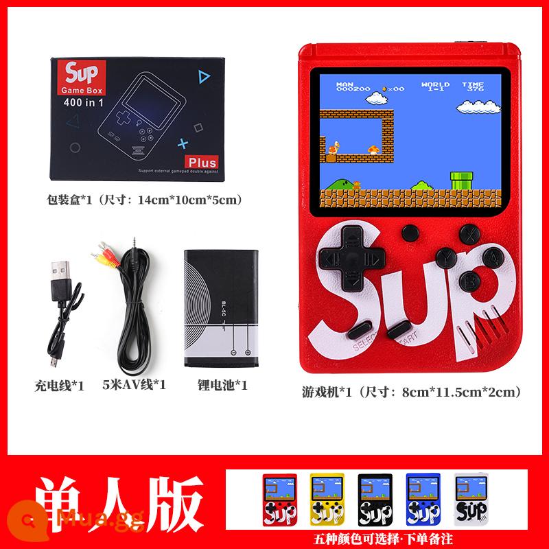 Mới sup máy chơi game cầm tay retro FC cầm tay đôi mini trẻ em hoài cổ Tetris cổ điển - [400 trò chơi trong một] Phiên bản chơi đơn + cáp AV 5m