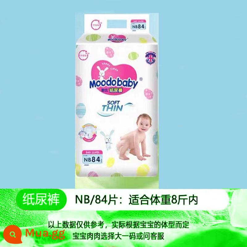 Moodobaby British Kao phiên bản Anh phong cách châu Âu Tã quần pull-up bé siêu mỏng thoáng khí chăm sóc y tế nói chung - NB