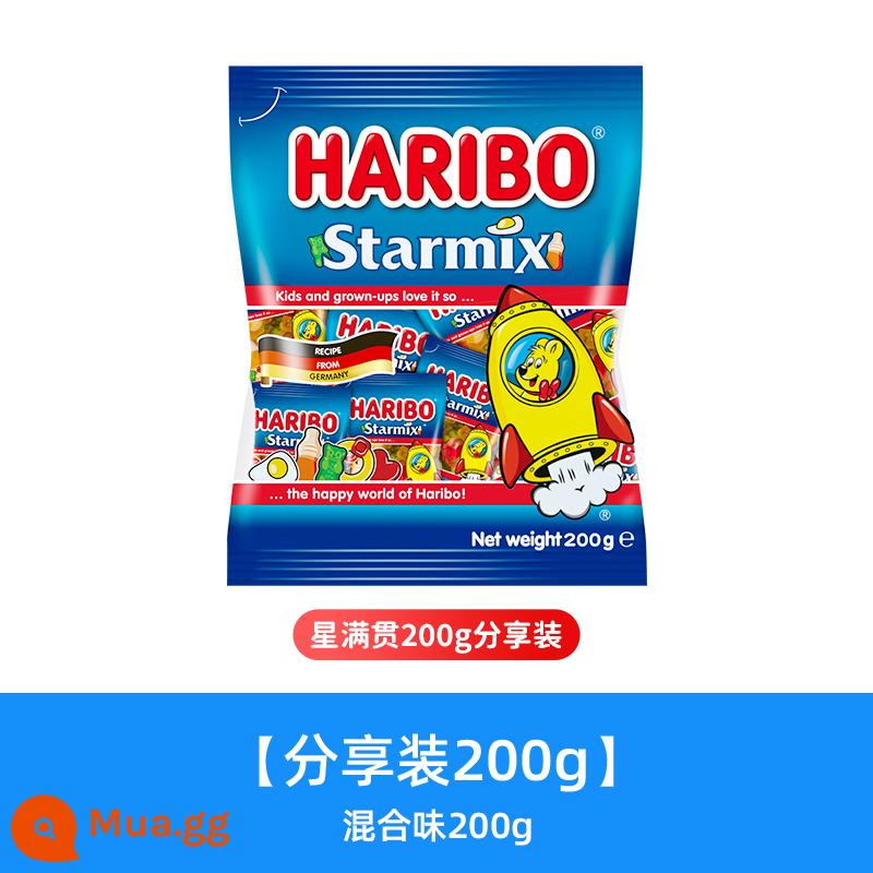 Haribo Kẹo dẻo Haribo Bear qq Kẹo dẻo hương trái cây Đồ ăn nhẹ dành cho trẻ em Nhập khẩu từ Đức cho dịp Giáng sinh - [200g khoảng 8 gói] Gói chia sẻ Star Slam