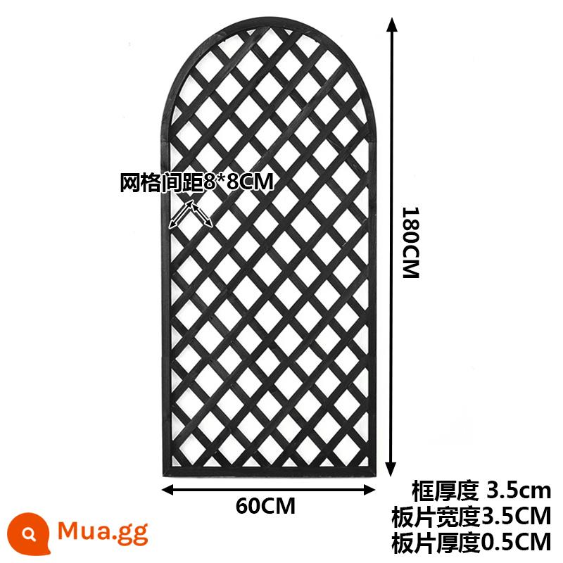 Lưới gỗ chống ăn mòn lưới bán nguyệt ngoài trời hoa đứng hàng rào hàng rào lan can hàng rào vườn leo khung mây hàng rào vườn - Dày rộng 60x cao 180 đen