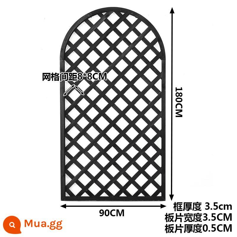 Lưới gỗ chống ăn mòn lưới bán nguyệt ngoài trời hoa đứng hàng rào hàng rào lan can hàng rào vườn leo khung mây hàng rào vườn - Dày rộng 90x cao 180 đen