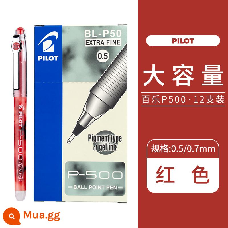 Bút gel nước PILOT/Bai Le P500/P700 của Nhật Bản dung lượng lớn 0.5MM đen xanh đỏ bộ khởi nghiệp dành cho sinh viên thực hành giới hạn bài kiểm tra thư pháp văn phòng phẩm đặc biệt trang web chính thức chính hãng Nhật Bản - [Đóng hộp] 12 màu đỏ