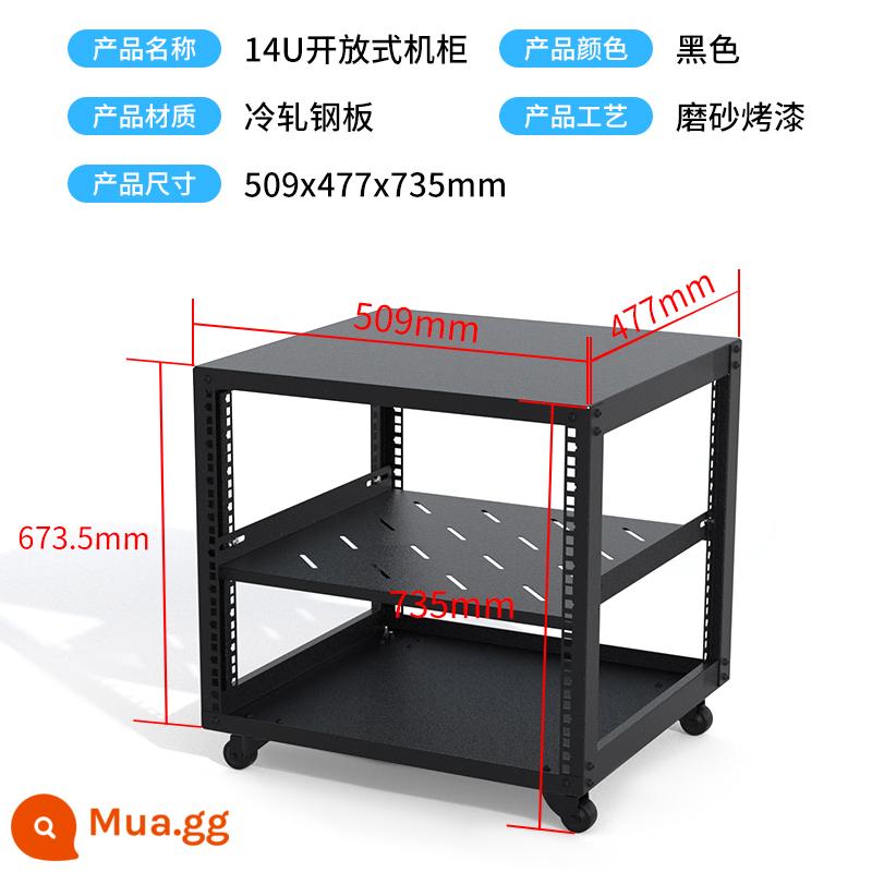 Tủ micrô 25U 9U mở đơn giản Bộ khuếch đại công suất hàng không di động 19 inch giá đỡ âm thanh Hộp thiết bị KTV - Tủ mở sâu 14U 477 (tấm đệm trên và dưới)