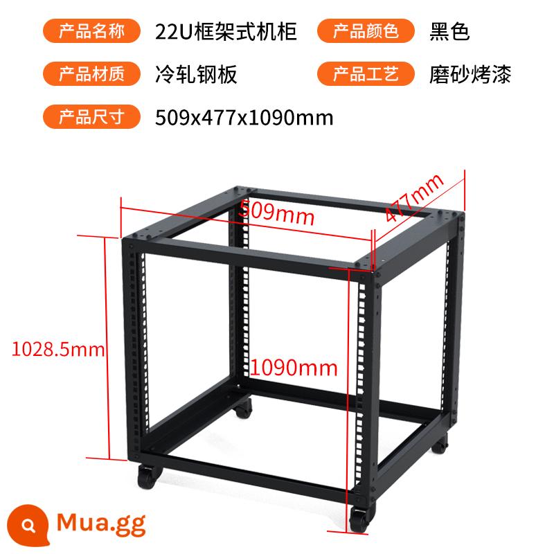 Tủ micrô 25U 9U mở đơn giản Bộ khuếch đại công suất hàng không di động 19 inch giá đỡ âm thanh Hộp thiết bị KTV - Tủ mở sâu 22U 477 (loại khung)