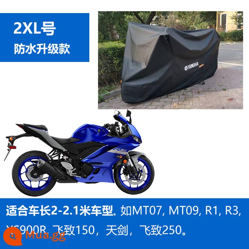 YAMAHA đầu máy xe ô tô che xe che mưa chống nắng cách nhiệt bàn đạp xe điện quần áo che mưa dày đa năng - Mẫu nâng cấp màu đen chống nước XXL