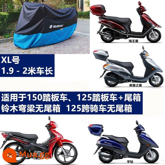 Bạt phủ xe máy Suzuki Bạt phủ xe tay ga GSX250R che mưa uy125 che nắng chống nắng chống đông chống bụi - Hộp đựng đuôi nâng cấp chống nước XL đen xanh UU UY125+