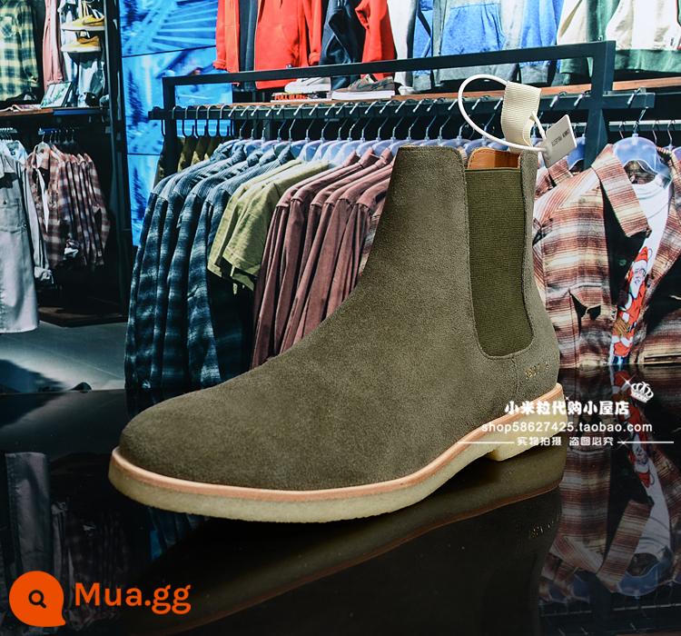 Mua HÀNG DỰ ÁN Chelsea Boot Giày boot nam da lộn Giày boot nữ cổ ngắn CP - Màu xanh ô liu, kích thước quá lớn, hãy mua một kích thước nhỏ hơn