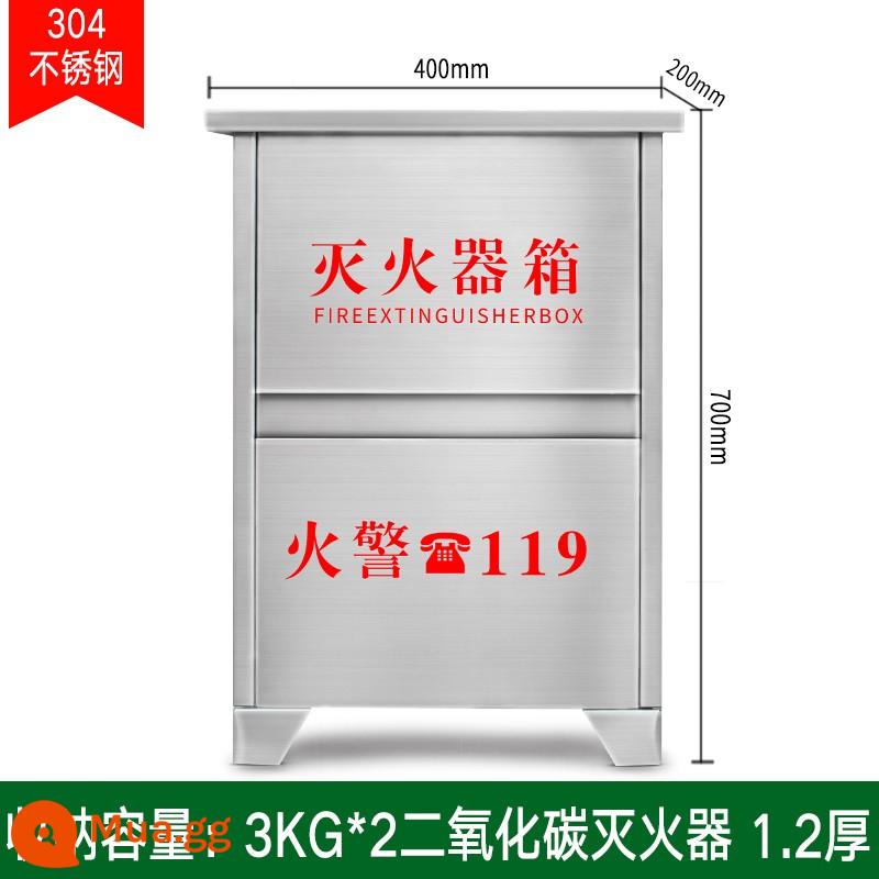 Hộp bình chữa cháy inox 2 miếng Hộp bình chữa cháy inox 5kg 4kg hộp bình chữa cháy bột khô Hộp inox - Hộp bình chữa cháy CO2 3kg [dày 304]