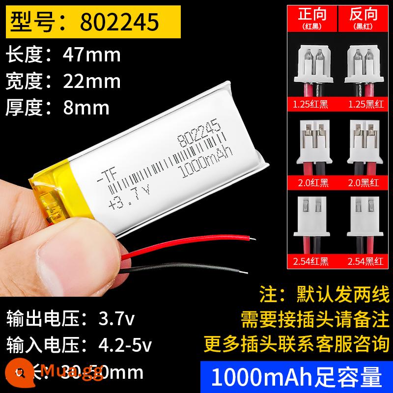 Máy ghi âm lái xe pin lithium 3.7v polymer Tai nghe Bluetooth Lingdu theo dõi áp suất lốp tích hợp pin sạc - 802245/1000mA/hai dây