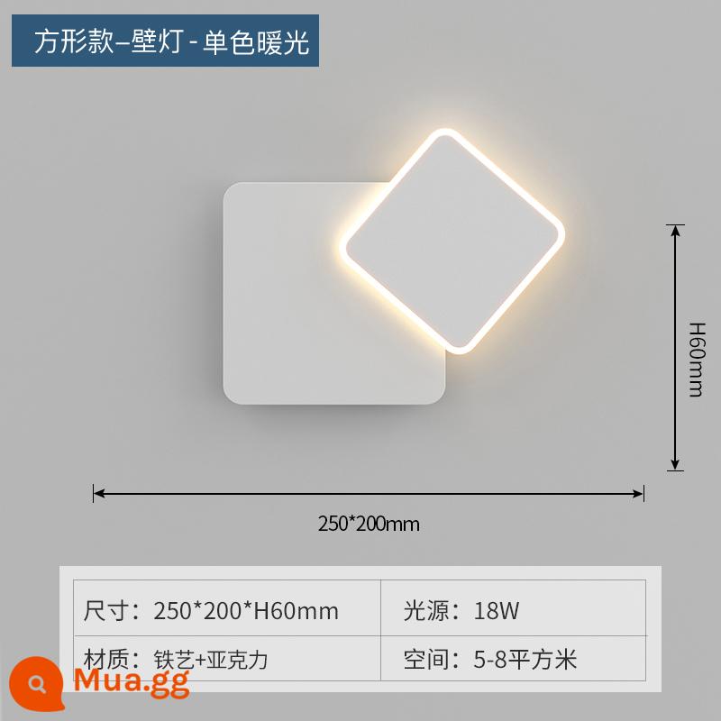 Đèn tường đầu giường tối giản hiện đại đèn led nền phòng khách đèn tường lối đi Bắc Âu sáng tạo đám mây tối giản đèn hành lang - Kiểu vuông trắng 25CM Ánh sáng ấm áp