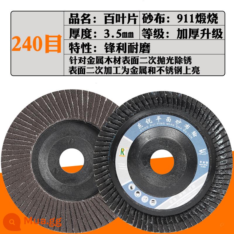 Tấm đánh bóng lưỡi louver 100 máy mài góc tấm đánh bóng tấm đánh bóng thép không gỉ mài kim loại tấm bánh xe vải nhám bánh xe chế biến gỗ - Vỏ nhựa nhỏ, cực dày, 240 lưới, 40 miếng, cờ lê + găng tay miễn phí