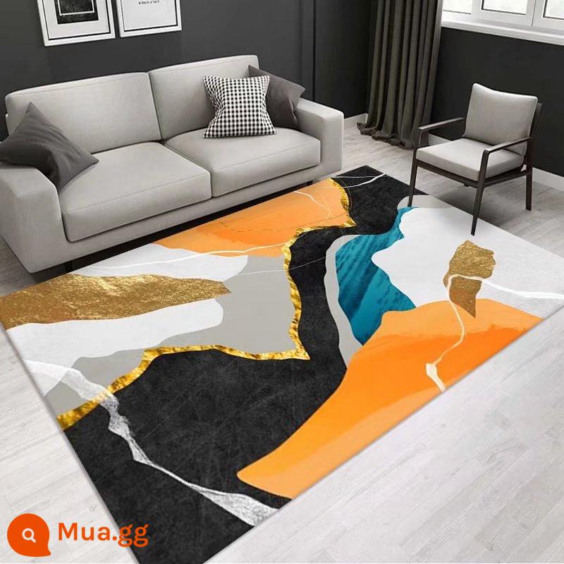 Phòng Khách Phòng Ngủ Bắc Âu Đầu Giường Chăn Đơn Giản Thảm Bàn Trà Sofa Thoáng Mát Nhẫn Cao Su Nhung Đáy Thật Chống Trơn Trượt Mát Sàn - QR-08 đen