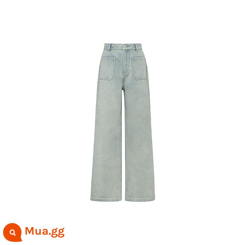 MEIYANG [60 series] quần jeans không dầu, tẩy và giặt công nghiệp nặng|quần ống rộng có túi - Phiên bản thông thường (dự kiến ​​xuất xưởng trong vòng 25 ngày)