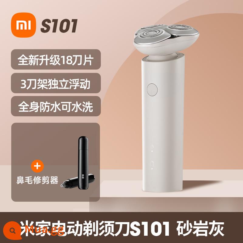 Dao cạo râu điện nam Xiaomi dao cạo râu Mijia S101 2023 dao cạo râu chính hãng mới 1212 - Máy cạo râu Xiaomi S101 Xám sỏi + Tông đơ cắt lông mũi