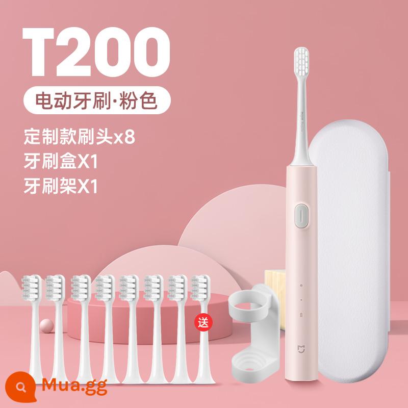 Bàn chải đánh răng điện Xiaomi trẻ em từ 6 đến 12 tuổi trở lên lông mềm kháng khuẩn tự động sạc sonic baby 1212 - [Khuyến nghị] Bàn chải đánh răng điện trẻ em T200 màu hồng + 8 đầu bàn chải tùy chỉnh + hộp đựng bàn chải đánh răng + hộp đựng bàn chải đánh răng