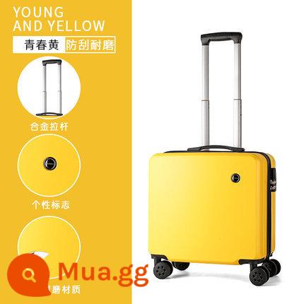 Suning Jiwu vali 18-inch trọng lượng nhẹ lên máy bay xe đẩy nam và nữ phổ bánh xe du lịch hộp da mật khẩu 738A - màu vàng