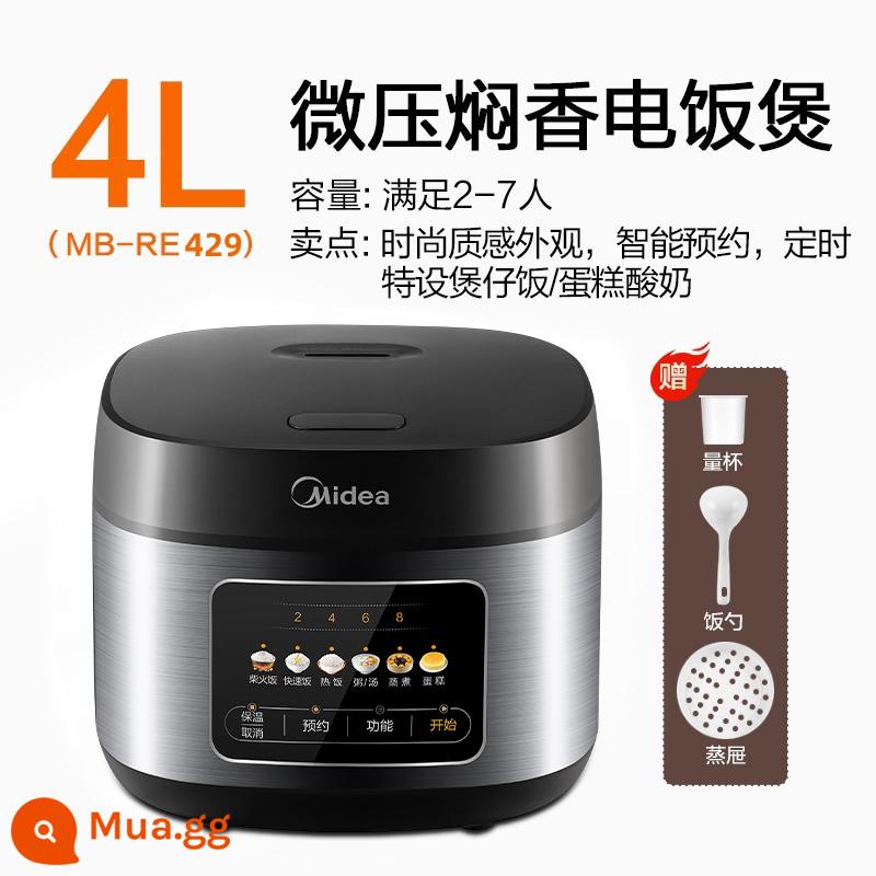 Nồi cơm điện Midea home 3L lít 2-3 người chính hãng flagship store chính hãng nồi cơm điện mini nhỏ 4-5 người 1198 - 4L Morandi Xám