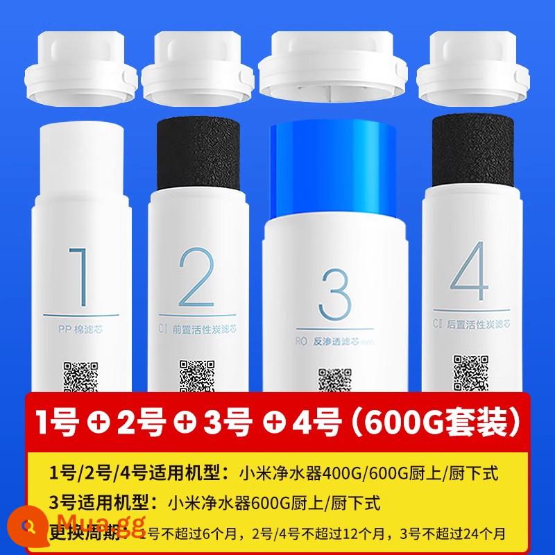 Máy lọc nước Xiaomi lõi lọc bông PP trước sau thẩm thấu ngược RO số 1 số 2 số 3 số 4 số 400G600G 1891 - ✿[Số 1+Số 2+Số 3+Số 4] Bộ hoàn chỉnh 600G-Xiaomi