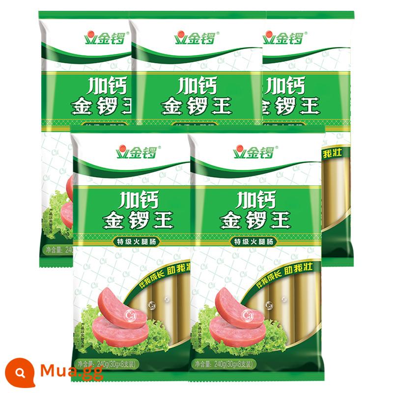 Xúc xích Jinluowang bổ sung canxi Jinluowang 240g (30g * 8 que) Xúc xích ăn liền Xúc xích nướng ăn liền - 5 túi