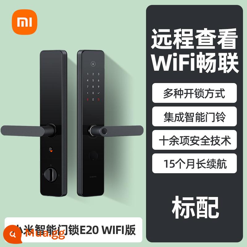 Khóa cửa thông minh Xiaomi 2 vân tay khóa mật khẩu home 1212 khóa cửa chống trộm điện tử hoàn toàn tự động chính hãng - Khóa cửa thông minh Xiaomi E20 phiên bản WiFi [Pin 15 tháng丨Có thể kết nối WiFi]